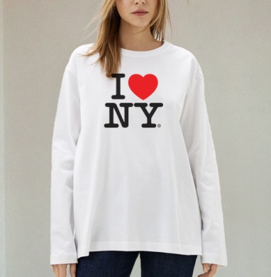 I Love NY, Футболка лонгслив женская белая