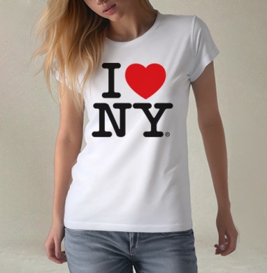 I Love NY, Футболка женская белая 180гр