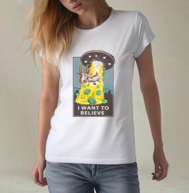 I want to believe, Футболка женская белая 180гр