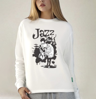 Jazz trio, Футболка лонгслив женская белая