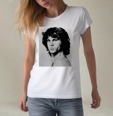Jim_Morrison_Pardon_Bati, Футболка женская белая 180гр