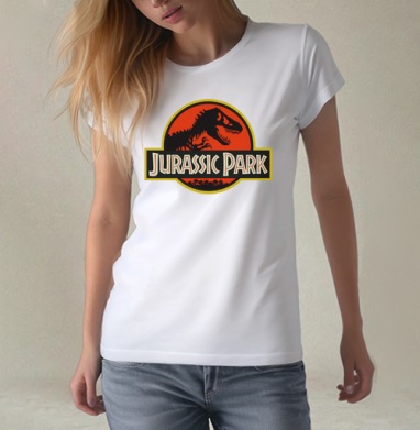 Jurassic Park Парк Юрского Периода, Футболка женская белая 180гр