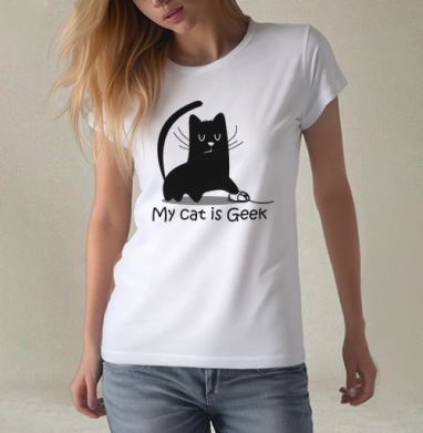 My cat is Geek - Магазин футболок ToyFish - Дизайнерские принты