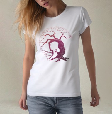 Punk Tree, Футболка женская белая 180гр