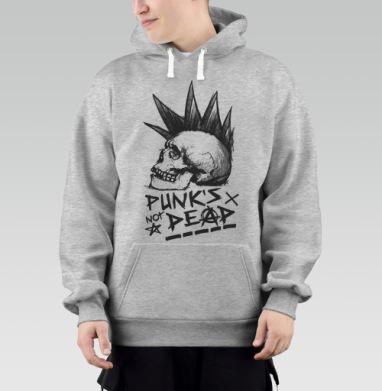Череп с ирокезом PUNKS NOT DEAD – панк-графика - Купить Товары с принтом 