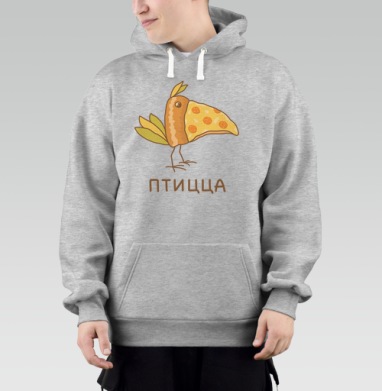 Оригинальный дизайн с птицей-пиццей – забавный арт, Толстовка Mjhigh–Mel, утепленная