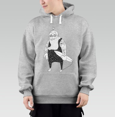Стильный городской серфер с бородой и очками, Толстовка Mjhigh–Mel, утепленная