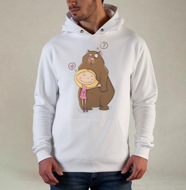 I like teddy bears, Толстовка белая Regular, утепленная