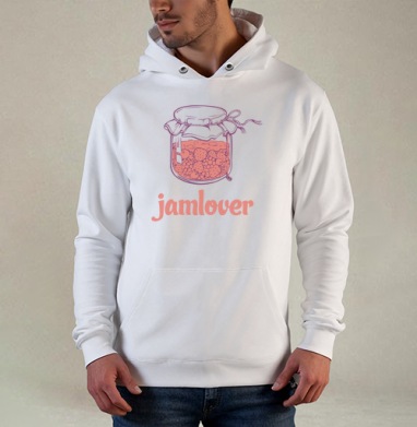 Jamlover – Сладкоешкам посвящается, Толстовка белая Regular, утепленная