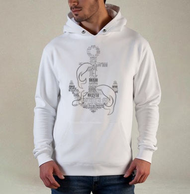 Якорь, Толстовка белая Regular, утепленная