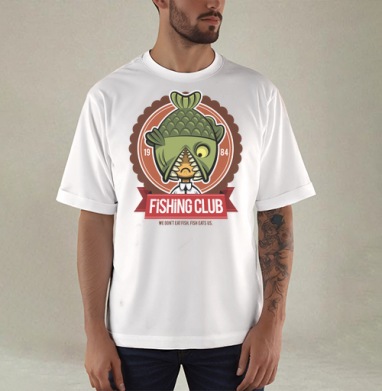 Fishing Club - Купить мужские футболка oversize–limitless Отпуск в Москве, цена мужских футболки oversize–limitless Отпуск с прикольными принтами - магазин дизайнерской одежды Maryjane