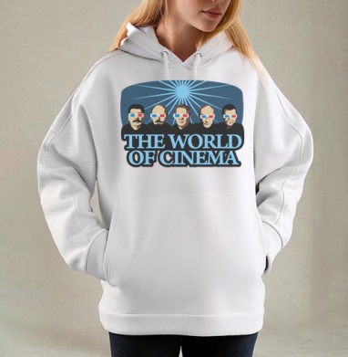 Leaders Wearing 3D Glasses / Политические лидеры Мир кино THE WORLD OF CINEMA, Толстовка / Женская/ Оверсайз / Начес / Белая / C принтом