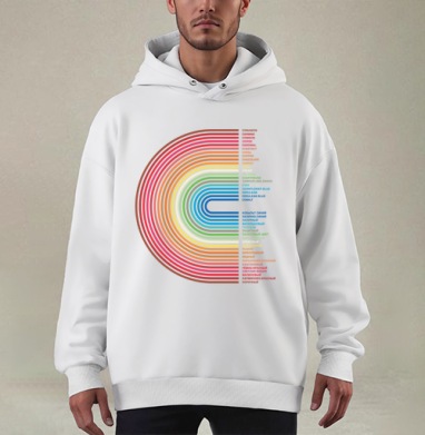 Rainbow Gradient Colors – Радужный Градиент Цветов - Купить мужские худи оверсайз mono Культист в Москве, цена мужских худи оверсайз mono  с прикольными принтами - магазин дизайнерской одежды Maryjane
