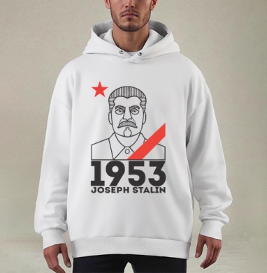Joseph Stalin 1953 - Купить мужские худи оверсайз mono Россия в Москве, цена мужских худи оверсайз mono Россия с прикольными принтами - магазин дизайнерской одежды Maryjane