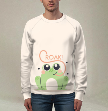 Милая лягушка с каллиграфическим языком «CROAK!», Свитшот мужской 3D
