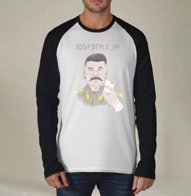 Ироничный портрет iOSif STYLE_IN в стиле ретро, Футболка длинный рукав / Мужчинам / Реглан / Принт