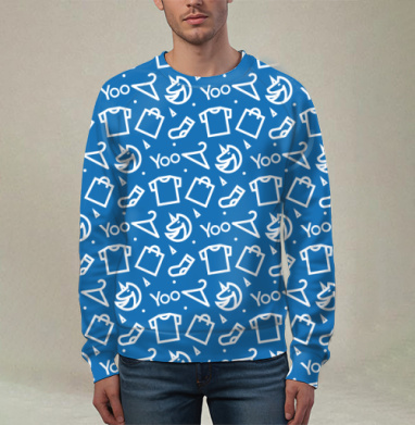 Yoo Синий паттерн, Свитшот мужской 3D