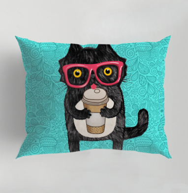 Coffee-cat, Подушка декоративная 50х70 см
