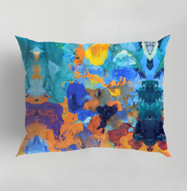 Абстрактная палитра творчества и цвета, Подушка декоративная 50х70 см