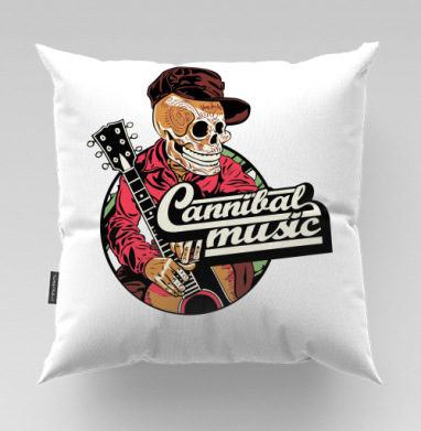 Музыкальный бунтарь скелет в красной рубашке Cannibal music - Cannibal Racing Crew, Подушки