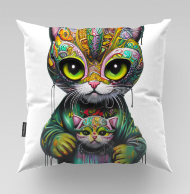 Милый котенок в стрит арте - Made in AlexTrasT, Подушки