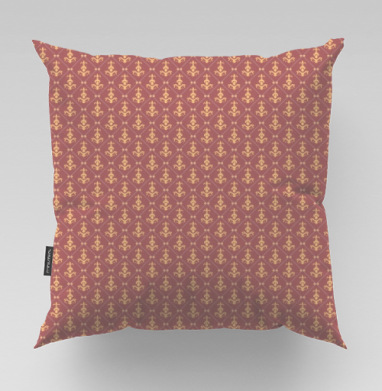 Lily Seamless Pattern / Узор геральдической лилии на темно-розовом фоне, Подушка велюр плюшевая 45х45