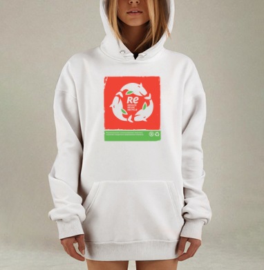 Рыбо-реюз, Hoodie Mjhigh Dig, оверсайз, утепленная