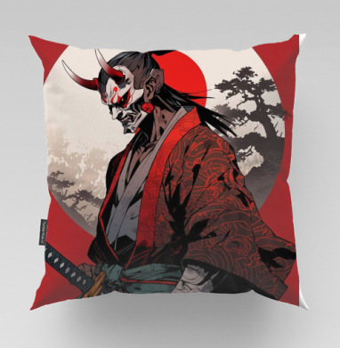 Warrior Demon in Traditional Kimono / Воин демон самурай в маске - Магазин футболок Lessy - Дизайнерские принты, Подушки