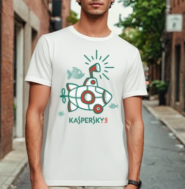 Цветная игрушечная подводная лодка Kaspersky, Футболка мужская Base белая