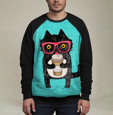 Coffee-cat, Свитшот мужской 3D / хлопок