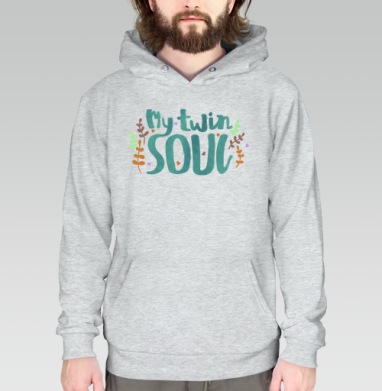 My twin SOUL акварельное послание любви, Толстовка меланж Regular
