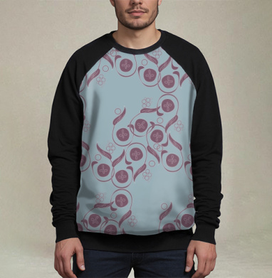 Изящный винтажный растительный орнамент Floral Pattern / Цветочный узор, Свитшот мужской 3D / хлопок