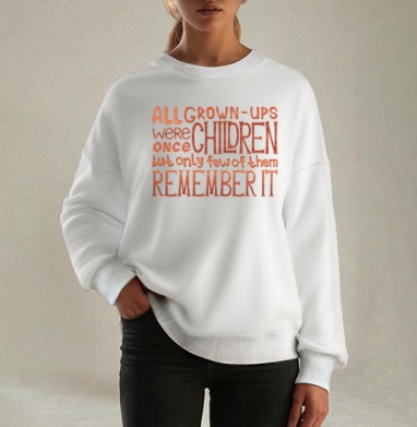 About childhood, Свитшот оверсайз белый женский