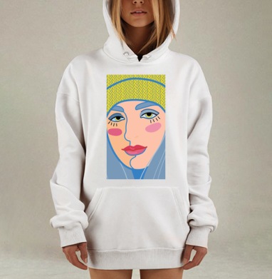 Женское лицо с ярким макияжем и загадочным взглядом, Hoodie Mjhigh Dig, оверсайз, утепленная