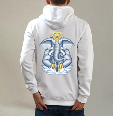 Good Karma, Толстовка на молнии, печать на спине. муж. белая v3 320гр