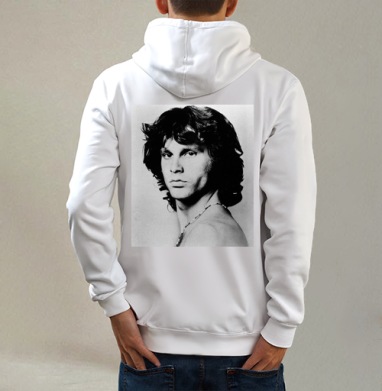 Jim_Morrison_Pardon_Bati, Толстовка на молнии, печать на спине. муж. белая v3 320гр