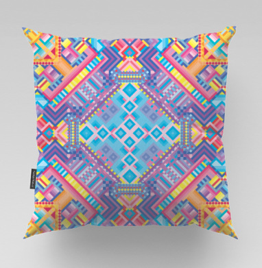 Цветной геометрический узор с симметрией и деталями калейдоскопа - Магазин футболок knolios, Подушки