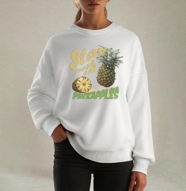 Свежий ананас с натуральной текстурой и надписями pineapples - Магазин футболок diprint - Дизайнерские принты