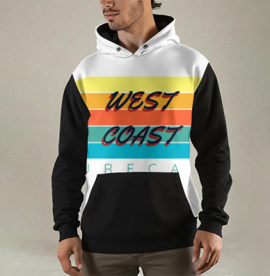 West Coast Surf Camp Летний Пляжный Отдых на Западном, Толстовка мужская Regular 3D