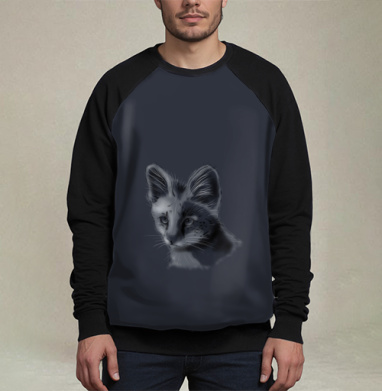 Дикий кот, Свитшот мужской 3D / хлопок
