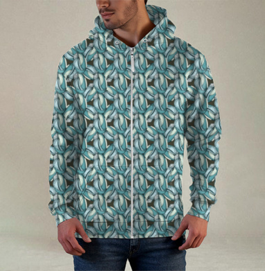 Abstract pattern of shells / Абстрактный узор из ракушек, Толстовка мужская на молнии 3Д полная запечатка