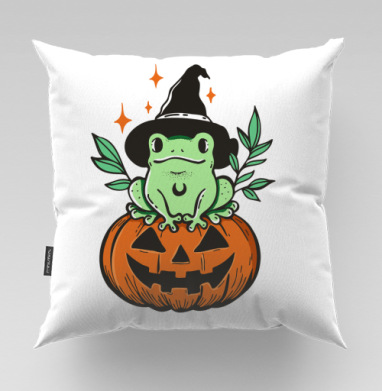 Witch Frog Pumpkin / Ведьма Лягушка Магия Хэллоуина Октябрь - Магазин футболок Geyzerrr_, Подушки