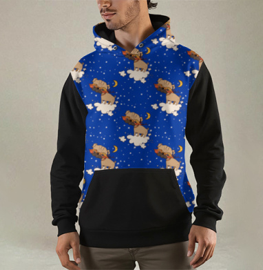 Мопсик в маске, Толстовка мужская Regular 3D