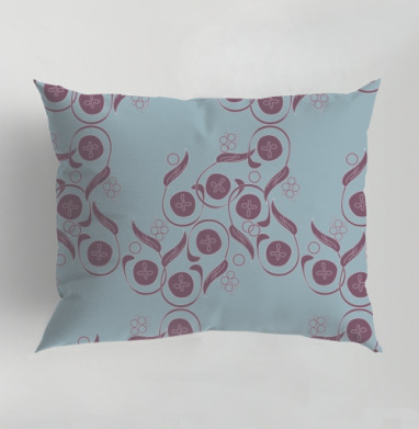 Изящный винтажный растительный орнамент Floral Pattern / Цветочный узор, Подушка декоративная 50х70 см