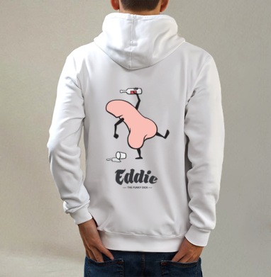 Забавный пьяный пенис с бутылкой в руке Eddie the funky dick -  Толстовки