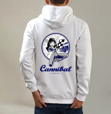 Девушка с гоночным флагом азартная скорость каннибал гонки - Cannibal Racing Crew