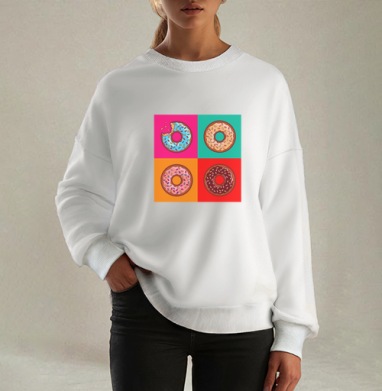 Pop art donut / Пончик в стиле поп-арт - Магазин футболок Lotoshnik