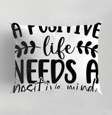 Positive Life Needs Positive Mind Позитивная Жизнь Требует Позитивного Разума, Подушка декоративная 50х70 см