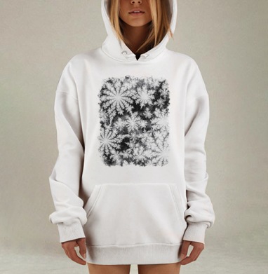 Уникальные снежинки черно белые яркие снежинки, Hoodie Mjhigh Dig, оверсайз, утепленная