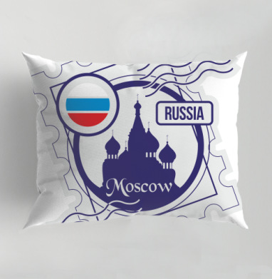 Москва и Россия, Подушка декоративная 50х70 см